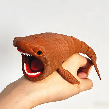 Bloop Sea Monster 3D Printed Flexible Articulated Fidget Toy – Sea Eater Deep Sea Creature Collectible Stress Relief Desk Toy