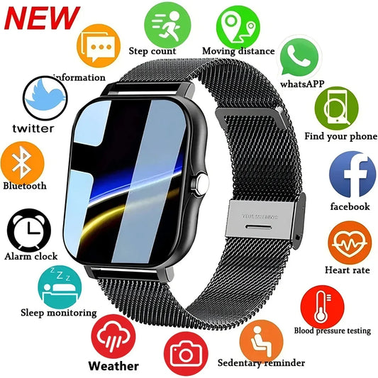 Classic New Smart Watch for Men Women Gift Full Touch Screen Sport Fitness Watch Bluetooth Call Digital Smartwatch Multifunction