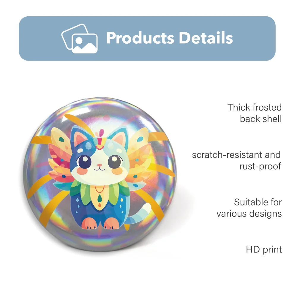 Personalized Round Badges Brooches Custom Photo Handwriting Diy Text or Graphic Pins Accessory Gifts for Kids