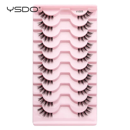 Lashes 3/10 Pairs Half Lashes Cat Eye Natural Long Lashes 3D Mink Eyelashes Full Strip Lashes Makeup Extension Tools