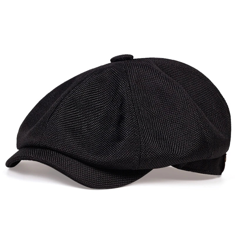 Nowa męska kaszkietówka na wiosnę lato, cienki, retro beret, dziki codzienny kapelusz, unisex ośmiokątna czapka, modne czapki hiphopowe, gorras