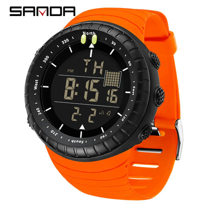 SANDA New 6256 Men's Electronic Watch Large Dial Outdoor Waterproof Sports Watch Night Light Alarm Clock Multi functional Watch