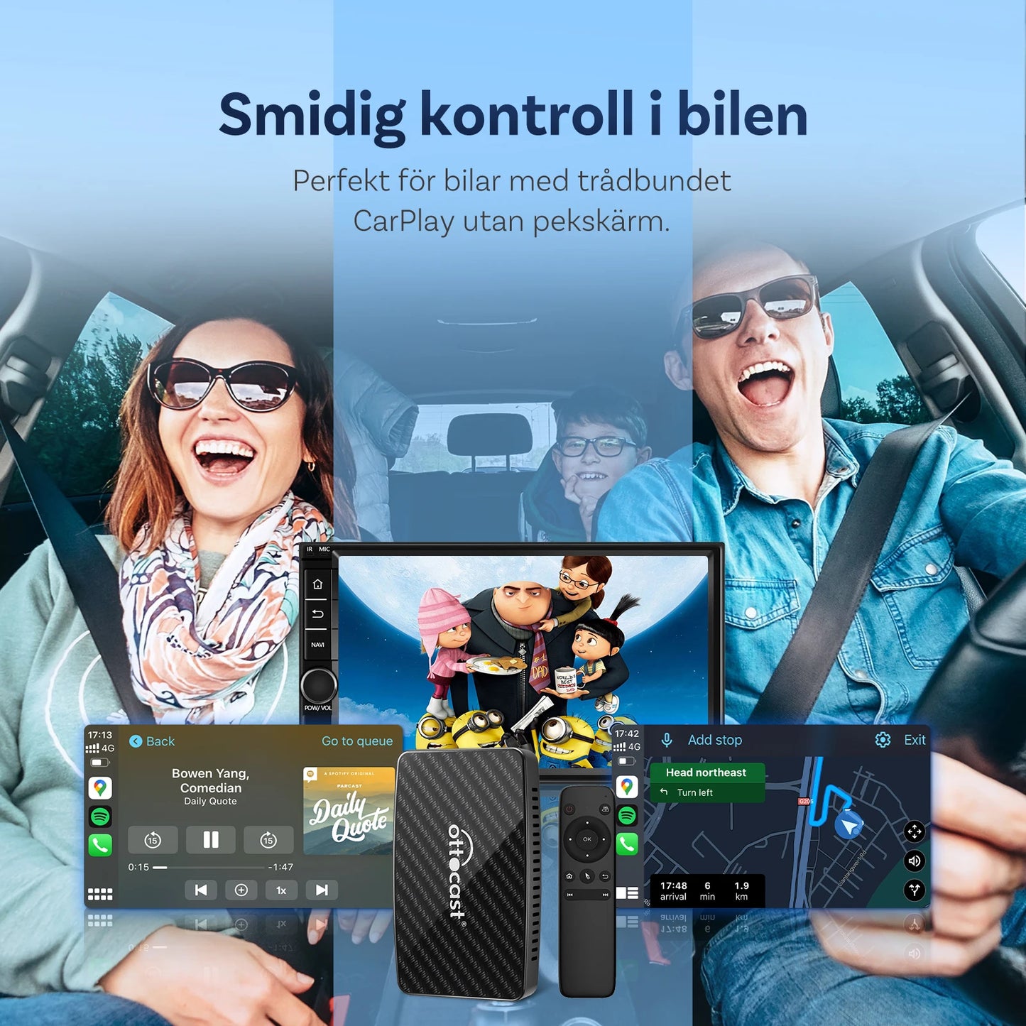 Ottocast Play2Video Pro 2026 Wireless Android Auto & CarPlay AI Box In-Car Video Streaming YouTube Netflix IPTV USB Plug & Play