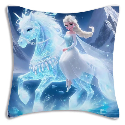 Cute Cartoon Frozens Elsas Pillow Covers Cartoon Sofa Decorative Home Double-sided Printing Short Plush Cute Cushion Cover