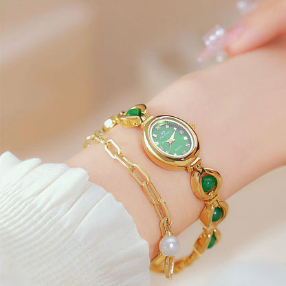 UTHAI Women's Watch Brand Japanese Style Light Luxury Simple Pearl Bracelet Jewelry Waterproof Female Fashion Clock Watches Gift