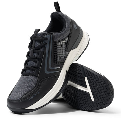 FitVille Tennis Shoes Wide Casual Sports Shoes for Men Breathable Racquetball Badminton Sneakers for All Court with Arch Support