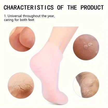 2 Pairs Of Moisturizing Silicone Foot Socks - Specially Designed For Cracked Feet, Contains Massage And Moisturizing Gel