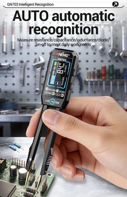 ANENG GN703 Smart Tweezers LCR Meter Professional SMD ESR Test Capacitance Resistance Inductance Digital LCR Bridge Calibration