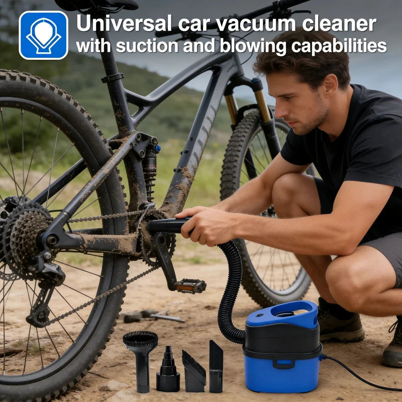 12V Bucket Car Vacuum Cleaner Wet and Dry Use Multi-functional Portable Powerful Suction Large Capacity With Multiple Nozzles
