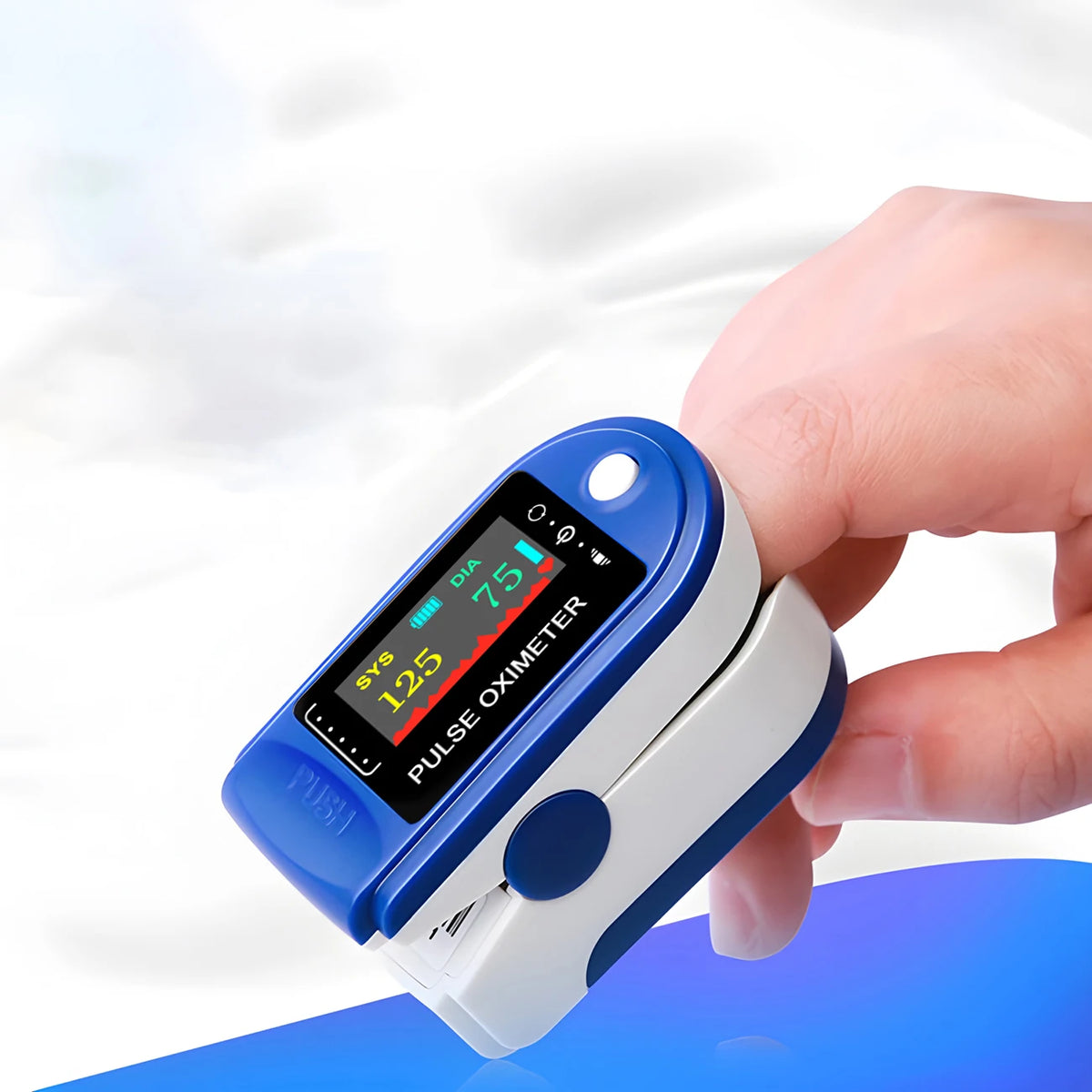 Finger Clip Sphygmomanometer and Oximeter 2IN1 Home Visual Pulse Oxymeter SpO2 Saturation Medical Health Blood Pressure Monitor