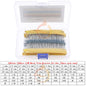 1/8W 1/4W 1/2W 1W 2W 3W 0Ω~10MΩ 1% Metal Film Resistor Resistance Assortment Kit With box
