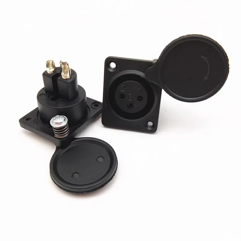5/20PCS XLR Connector 3Pins Audio/Video Panel Mount Dustproof Charging Port Microphone Canon Female Socket With Protecting Cover