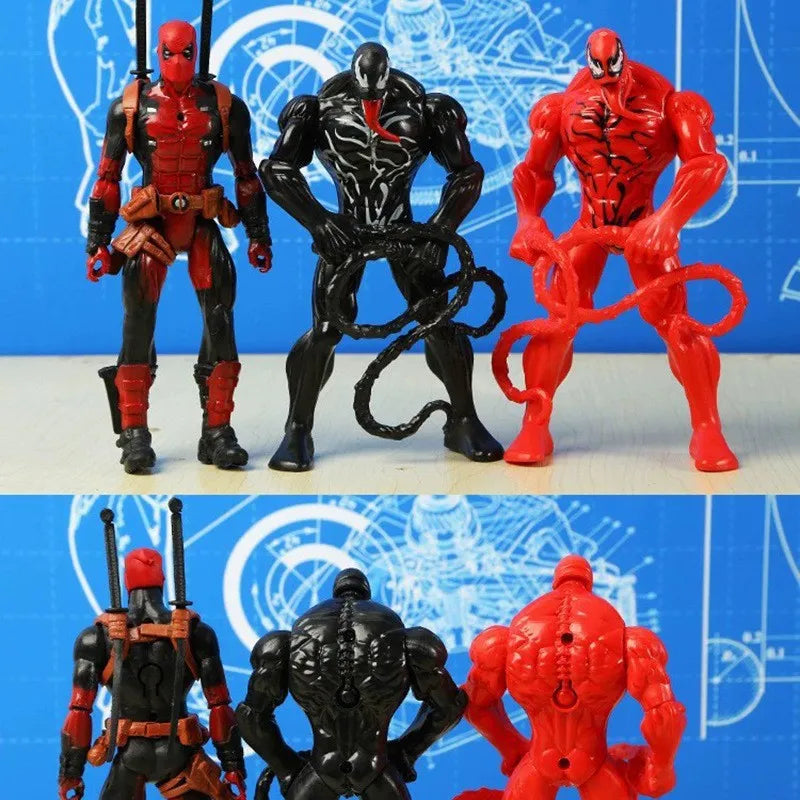Avenger Hero Venom Deadpool Steel Spider-Man Doll Model Hand-made Ornaments Toys Anime Anime Figure