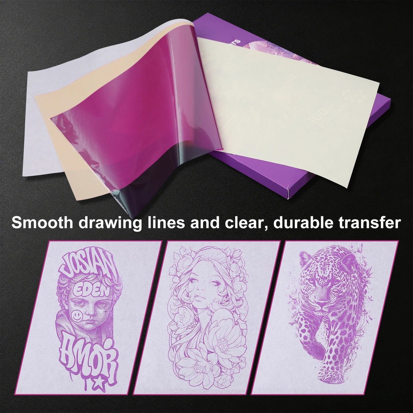 Pink 4-Layer Tattoo Transfer Paper A4 Size 100 Sheets Professional Tattoo Stencil Paper Thermal Copier Tattoo Supply
