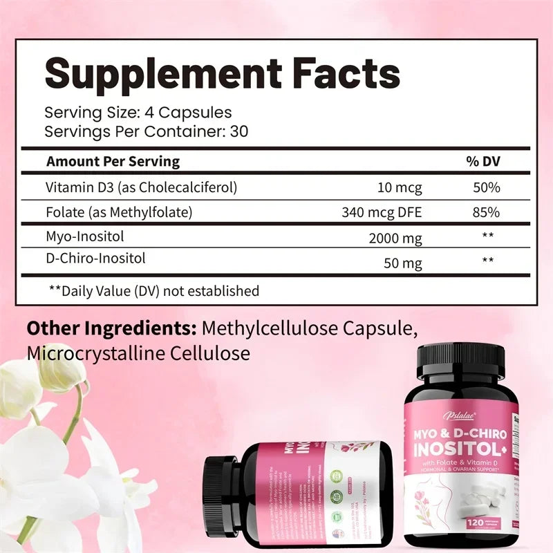 MYO & D-CHIROINOSITOL - Supports Hormone Balance, Healthy Cycles, Female Ovarian Health, and Boosts The Immune System