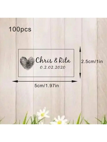 100 Wedding Bubble Tags Bubble Stick Transparent Tags, Wedding Stickers, Transparent Tags, Custom Names and Dates