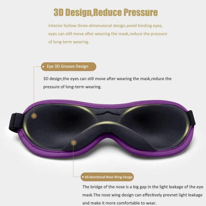 3D Eye Sleeping Mask Breathable Flight Nap Night Shading Sleep Eye Mask Portable Women Men Eye Cover Patch Milk Silk Eyeshade