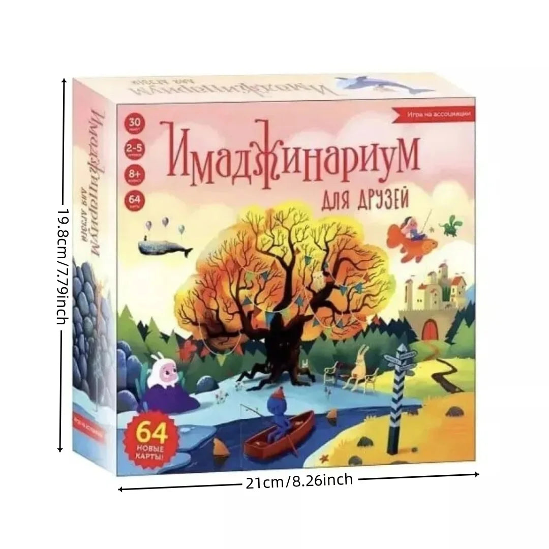 “Imazhinarium for friends: association game-board card game, interactive option for fun meetings, perfect