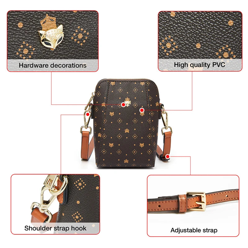 FOXER Leather Fashion Women Shoulder Bag PVC Leather Female Crossbody Bag Luxury Travel Daily Ladies Cellpone Bag Purse