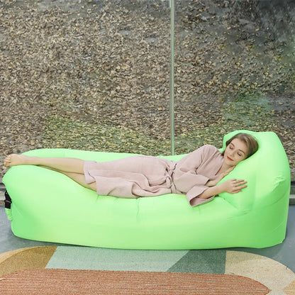Pillow style inflatable sofa, outdoor portable lazy air sofa, foldable inflatable bed, sleeping bag