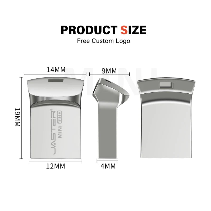 Super Mini USB 3.0 Flash Drive 64GB Creative Business Gift Pen Drive 32GB Black Memory Stick Free Key Chain Pendrive Silver U