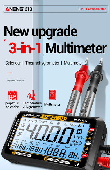 Smart Multimeter Detector 4000 Count Digital  AC/DC Curent Voltage Resistor Measurement  3 in 1 Professional Test Tool ANENG 613