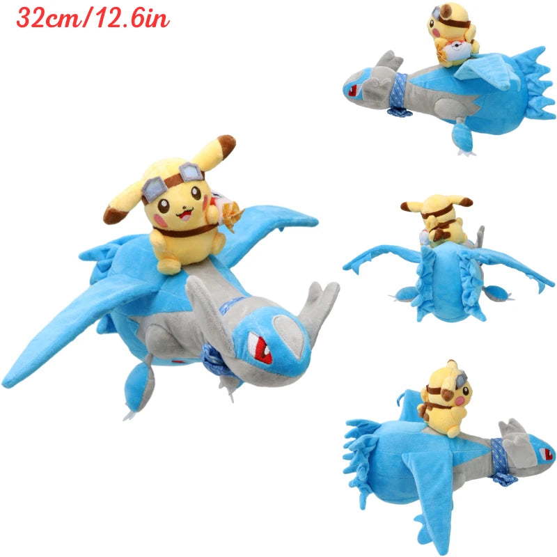 Pokemon Necktie Latias Latios Soft Kawaii Plush Toys Cute Anime Lapras Pikachu Stuffed Animals Peluche Dolls Birthday Gifts Kids
