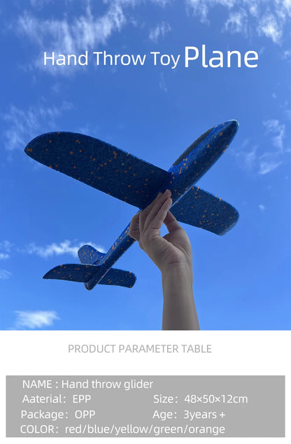 50/33CM Big Foam Plane Glider Hand Throw Airplane Light Inertial Bubble Planes Outdoor Launch Kids Toys for Children Boys Gift
