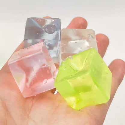 Fidget Toy Mini Squishy Toys Mochi Ice Block Stress Ball Toy Kawaii Transparent Cube Cat Paw Fish Stress Relief Squeeze Toy