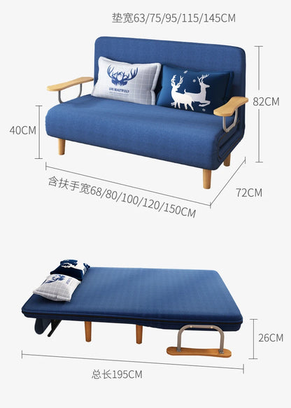 Folding Bed Sofa Bed Single Dual-Use Office Noon Break Bed Household Simple and Portable Small Foldable Recliner