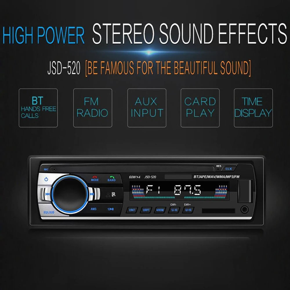 12/24V 60W Car MP3 Player Stereo bluetooth Audio Radio Car Truck Usb Bluetooth Handsfree Call Car USB Card Insert MP3 Radio Kit