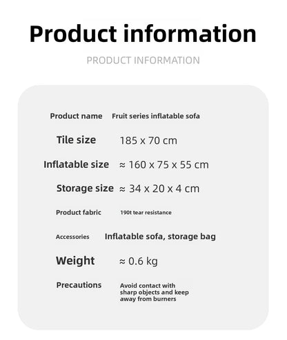 Outdoor Portable Inflatable Sofa Foldable Beach Park Inflatable Bed Grassland Music Festival Camping Supplies Birthday Gift