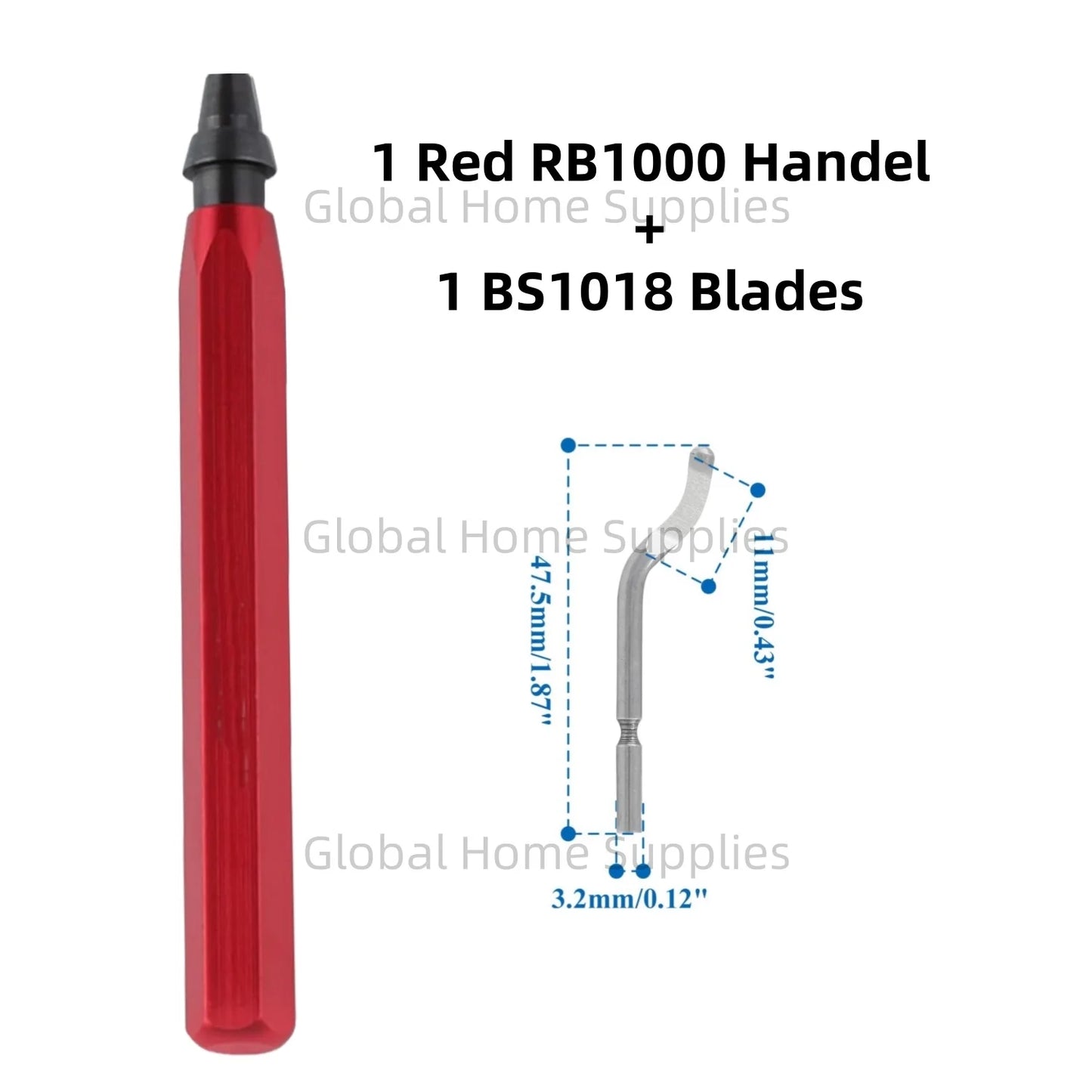 Deburring Tool Kit RB1000 Handle with BS1018 Blades Burring Blade Burring Pen For Pipe Copper Burrs Removal Trimming Tool
