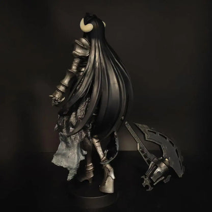 Overlord Armor Ver Figure 24cm Long Hair Demon Horns Battle Axe Statue Anime Model Heavy Metal Texture Armor Knight Figure