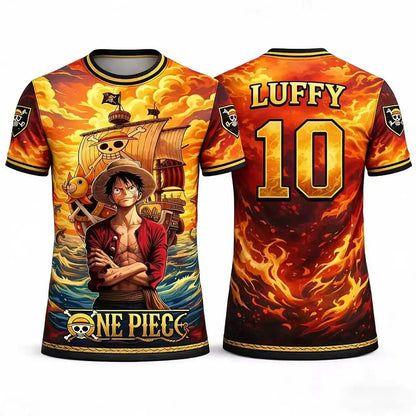 Summer 2026 One Piece Luffy "Voyage Adventure No. 10" Football 3D Print Breathable Quick-drying T-shirt Male/Female Top