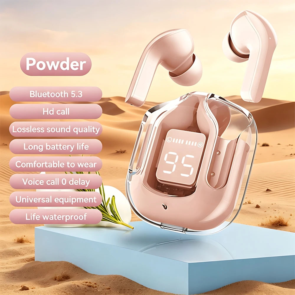 HiFi Stereo Wireless Bluetooth In-ear Headphone Heavy Bass Digital Display Low-delay Sports Earplugs Game Music HD Call Earphone