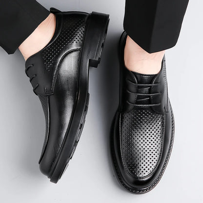2026 Summer Hollow Out Breathable Deodorant Genuine Leather Business Dress Shoes British Style High-end Formal Shoes Hot Sale