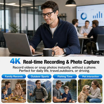 2026 800W 4K HD Camera Smart AI Glasses Recording Videos Photo Recognition Al Voice Translation Bluetooth Call Recording