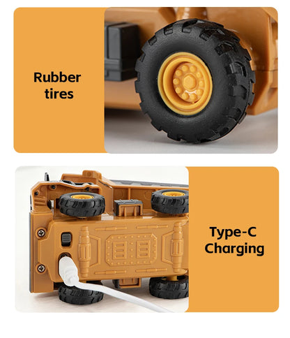 2026New Full-Scale Mini Excavator Tipper Truck 1:64 Remote Control Engineering Vehicle Mini Forklift Birthday Gift Toy RC Trucks