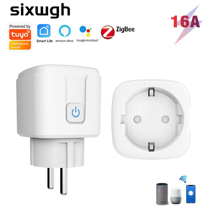 Tuya ZigBee Smart Socket Supporting Google/Alexa Voice Control| Requires Gateway| Remote Scheduling/Power Consumption Statistics