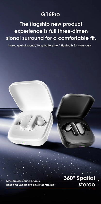 G16Pro AI Translator Earbuds 164 Languages Real Time 2-Way Translation Bluetooth Noise Cancelling HD Call for Trip