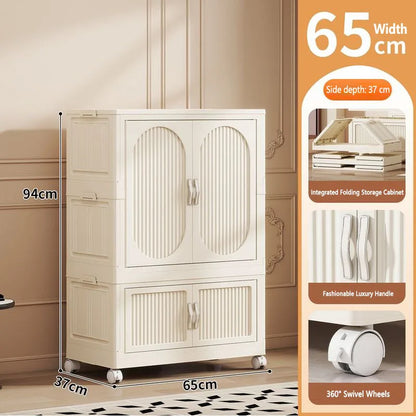 Foldable Baby Closet Plastic Infant Wardrobe Children's Clothing Storage Cabinet for Home Bedroom No Installation Needed