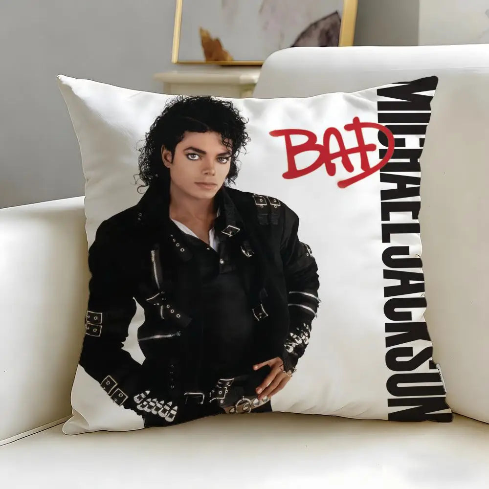 classic singer Michael Jackson Cushion Cover Soft & Easy-Wash Pillow Case – Versatile for Couch, Bed, Travel and Office