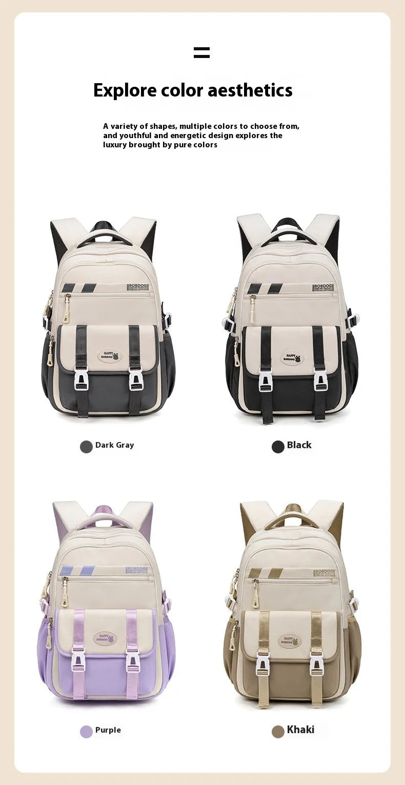 New School Bag with High Appearance Level Junior High School Backpack Large Capacity Primary School Backpack Ins Wind