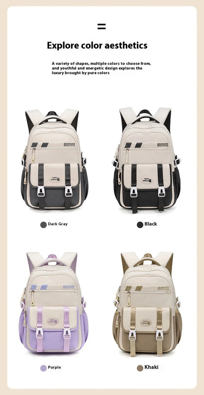 New School Bag with High Appearance Level Junior High School Backpack Large Capacity Primary School Backpack Ins Wind