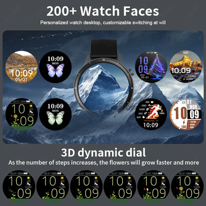 Inteligentny zegarek LIGE dla kobiet i mężczyzn, z połączeniami Bluetooth, sportowa bransoletka fitness, zdrowie kobiet, dynamiczna tarcza 3D, smartwatch damski, nowość 2026