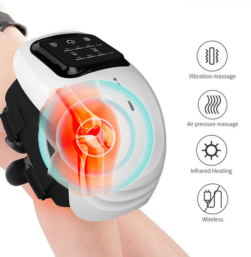 Knee Massager Smart Red Light and Massage Therapy for Swelling Stiff Joints Stretched Ligament and Muscles Injuries Gifts