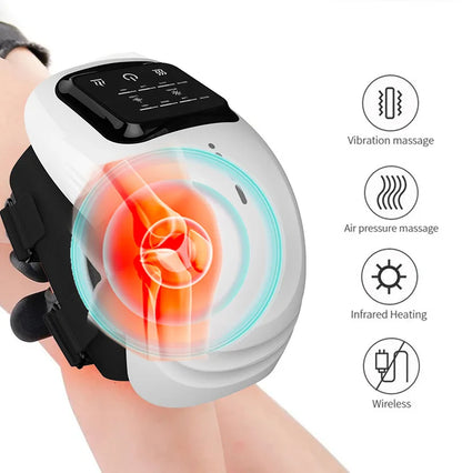 Knee Massager Smart Red Light and Massage Therapy for Swelling Stiff Joints Stretched Ligament and Muscles Injuries Gifts