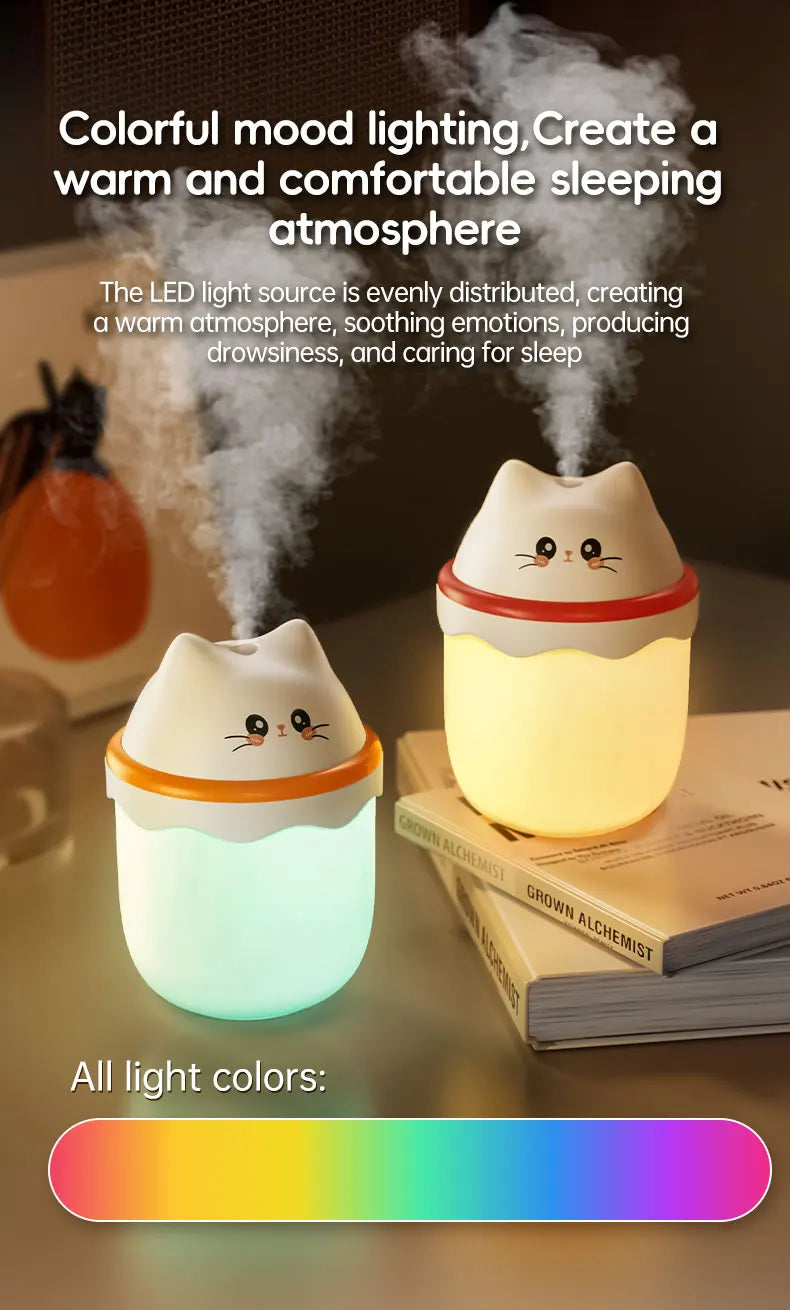 Cute Pet Humidifier Desktop Home Mini Spray Hydrator Atmosphere Night Light Office Creative Portable Cold Fog For Travel Bedroom