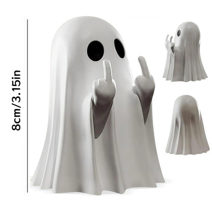 Halloween Middle Finger Ghost Statue Small Halloween Decor for Home Centerpiece for Coffee Table, Adorable Horror Figure